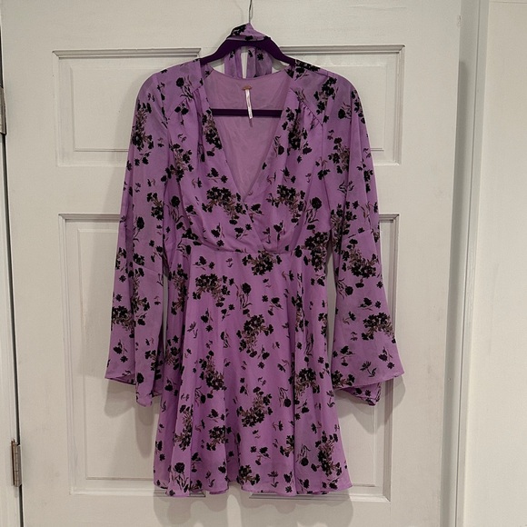 Floral Purple Long Sleeve Dress - Picture 1 of 4